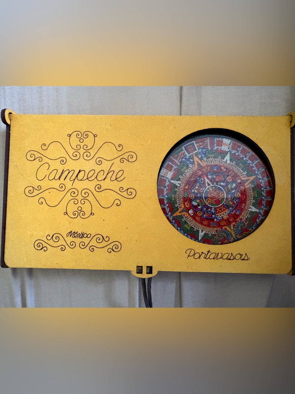 Colourful Decorative Coaster Set with Aztec Design